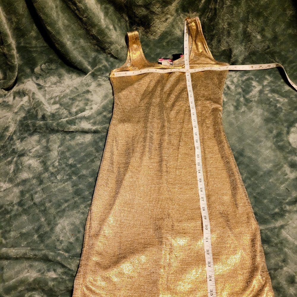 Long gold tank top or dress nwt Medium